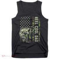 Reel Cool Dad Camouflage American Flag Father's Day Tank Top thumb 0