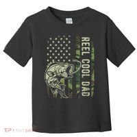 Reel Cool Dad Camouflage American Flag Father's Day Toddler T-Shirt thumb 0