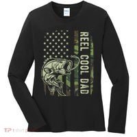 Reel Cool Dad Camouflage American Flag Father's Day Women's Long Sleeve Shirt thumb 0