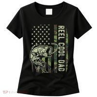 Reel Cool Dad Camouflage American Flag Father's Day Women's T-Shirt thumb 0