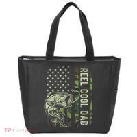 Reel Cool Dad Camouflage American Flag Father's Day Tote Bag thumb 0