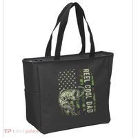 Reel Cool Dad Camouflage American Flag Father's Day Tote Bag thumb 2