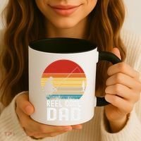 Reel Cool Dad Grandad Fisher Daddy Father's Day Fishing Gift Coffee Mug thumb 3