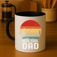 Reel Cool Dad Grandad Fisher Daddy Father's Day Fishing Gift Coffee Mug thumb 4
