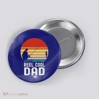 Reel Cool Dad Grandad Fisher Daddy Father's Day Fishing Gift Button thumb 0