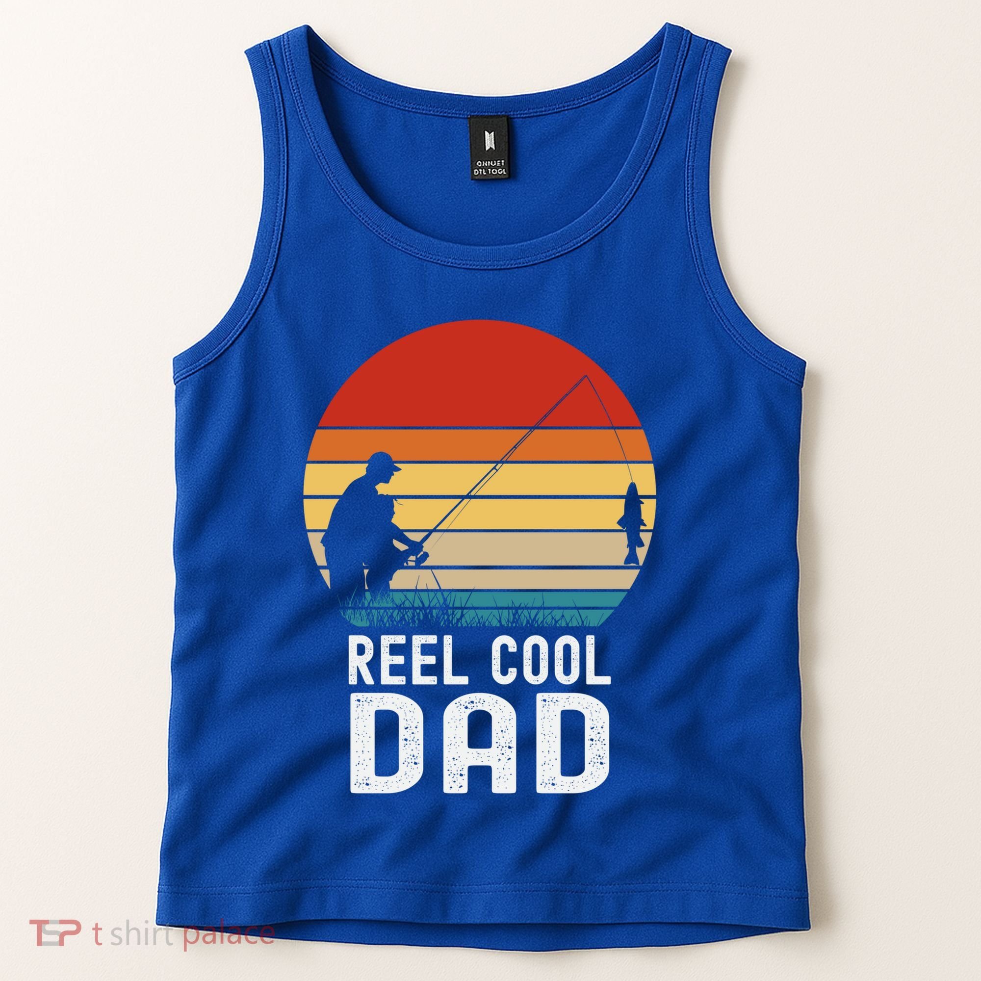 Reel Cool Dad Grandad Fisher Daddy Father's Day Fishing Gift Tank Top