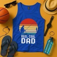 Reel Cool Dad Grandad Fisher Daddy Father's Day Fishing Gift Tank Top thumb 4