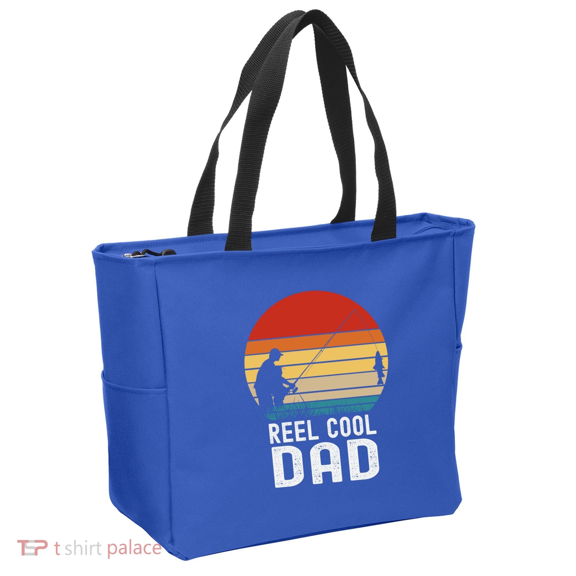 Reel Cool Dad Grandad Fisher Daddy Father's Day Fishing Gift Tote Bag