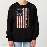 Rough Collie Dad 4th July American Flag Fathers Day Women's Sweatshirt thumb 0