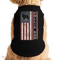 Rough Collie Dad 4th July American Flag Fathers Day Doggie Tank thumb 0