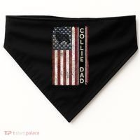 Rough Collie Dad 4th July American Flag Fathers Day USA-Made Doggie Bandana thumb 0