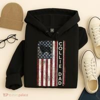 Rough Collie Dad 4th July American Flag Fathers Day Hoodie thumb 4