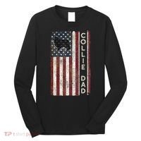 Rough Collie Dad 4th July American Flag Fathers Day Long Sleeve Shirt thumb 0