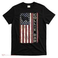 Rough Collie Dad 4th July American Flag Fathers Day T-Shirt thumb 0