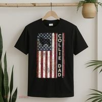 Rough Collie Dad 4th July American Flag Fathers Day T-Shirt thumb 2