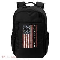 Rough Collie Dad 4th July American Flag Fathers Day Backpack thumb 0