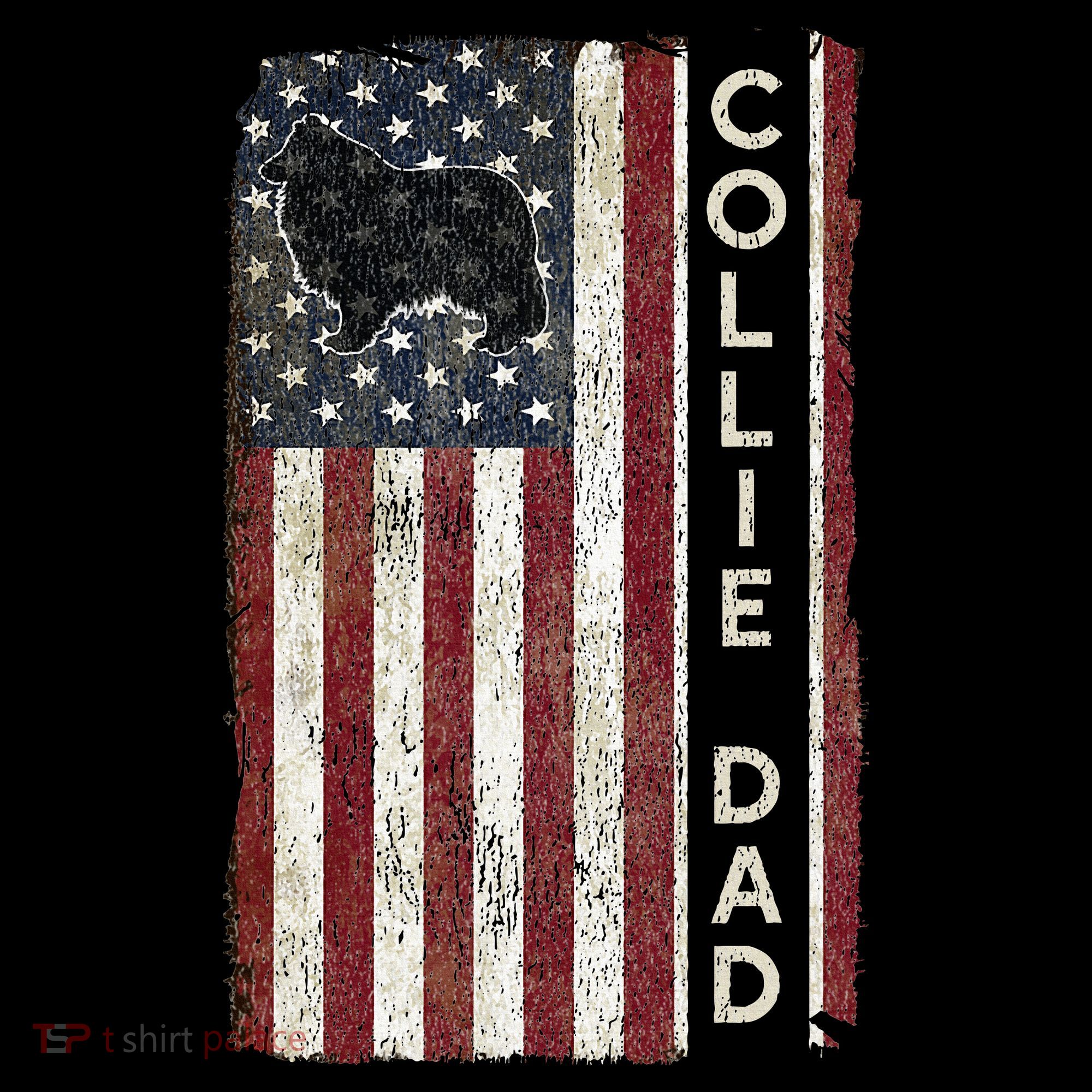 Rough Collie Dad 4th July American Flag Fathers Day Women's Hoodie