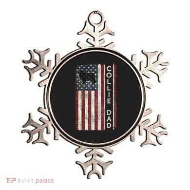 Rough Collie Dad 4th July American Flag Fathers Day Ornament