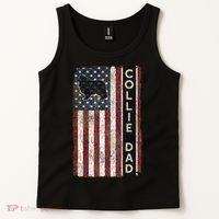 Rough Collie Dad 4th July American Flag Fathers Day Tank Top thumb 2