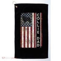 Rough Collie Dad 4th July American Flag Fathers Day Golf Towel thumb 0