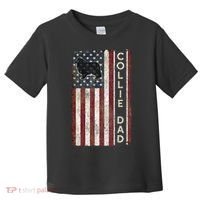 Rough Collie Dad 4th July American Flag Fathers Day Toddler T-Shirt thumb 0