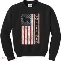 Rough Collie Dad 4th July American Flag Fathers Day Kids Sweatshirt thumb 0