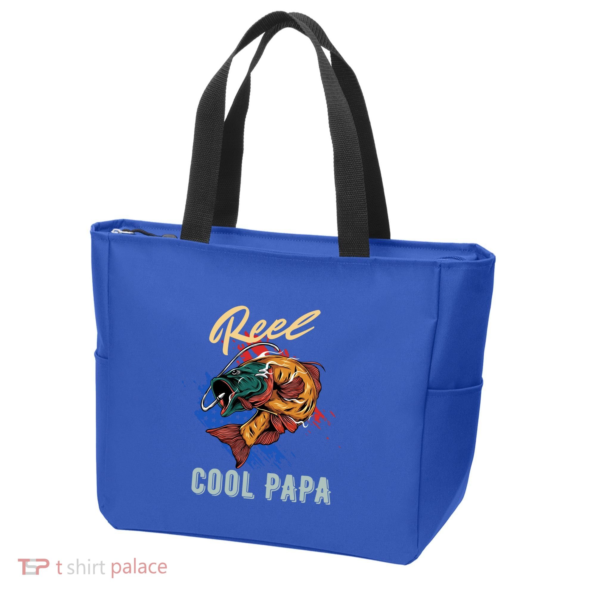 Reel Cool Dad Papa Father's Day Bass Fishing Cute Gift Tote Bag