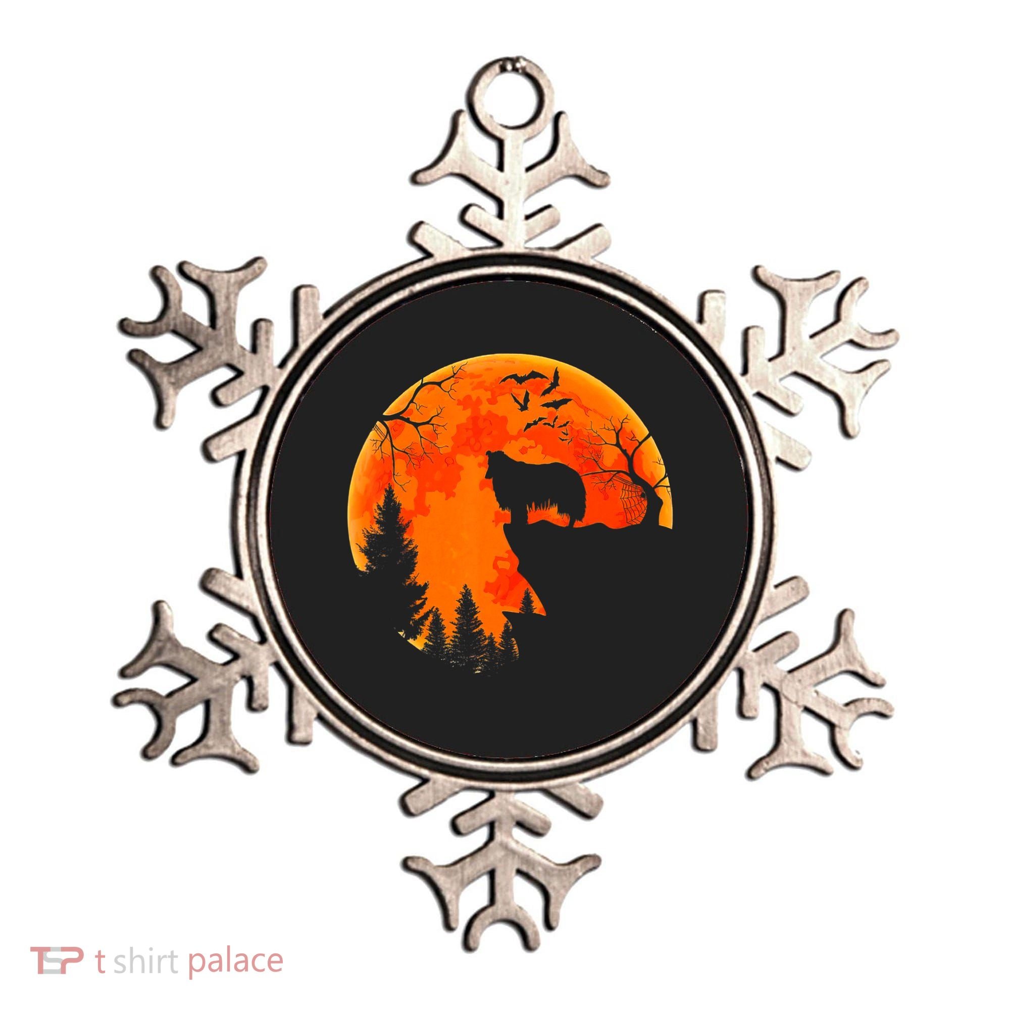Rough Collie Dog And Moon Halloween Costume Dog Lover Ornament