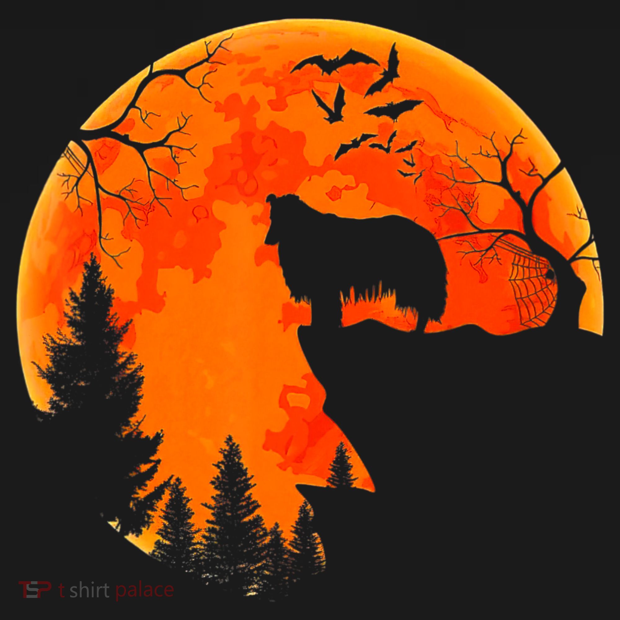 Rough Collie Dog And Moon Halloween Costume Dog Lover Baby Bodysuit
