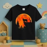 Rough Collie Dog And Moon Halloween Costume Dog Lover Toddler T-Shirt thumb 3