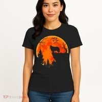Rough Collie Dog And Moon Halloween Costume Dog Lover Women's T-Shirt thumb 4