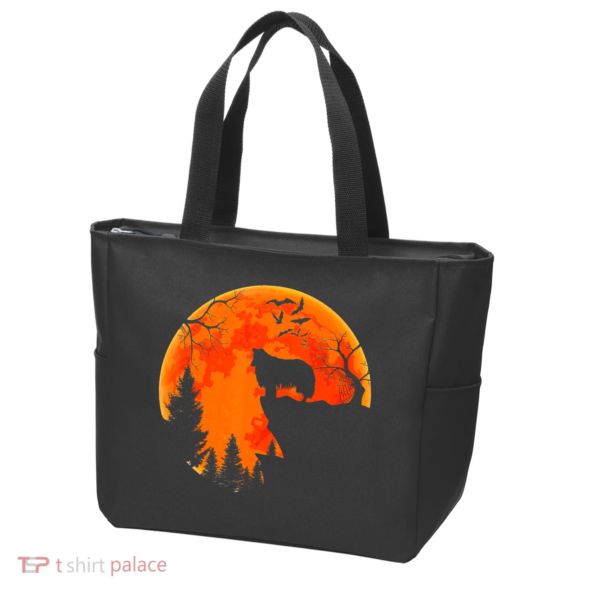 Rough Collie Dog And Moon Halloween Costume Dog Lover Tote Bag