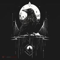 Raven Crow Dark Bird Witchcraft Omens Midnight Moon Night Mystic Folklore Magic Doggie Tank thumb 4