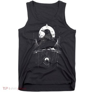 Raven Crow Dark Bird Witchcraft Omens Midnight Moon Night Mystic Folklore Magic Tank Top