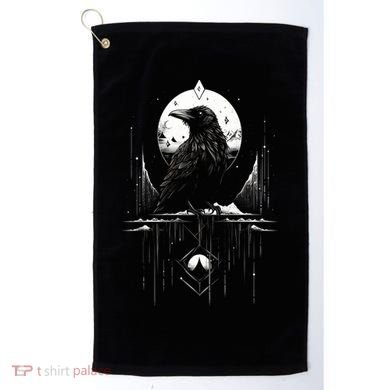 Raven Crow Dark Bird Witchcraft Omens Midnight Moon Night Mystic Folklore Magic Golf Towel
