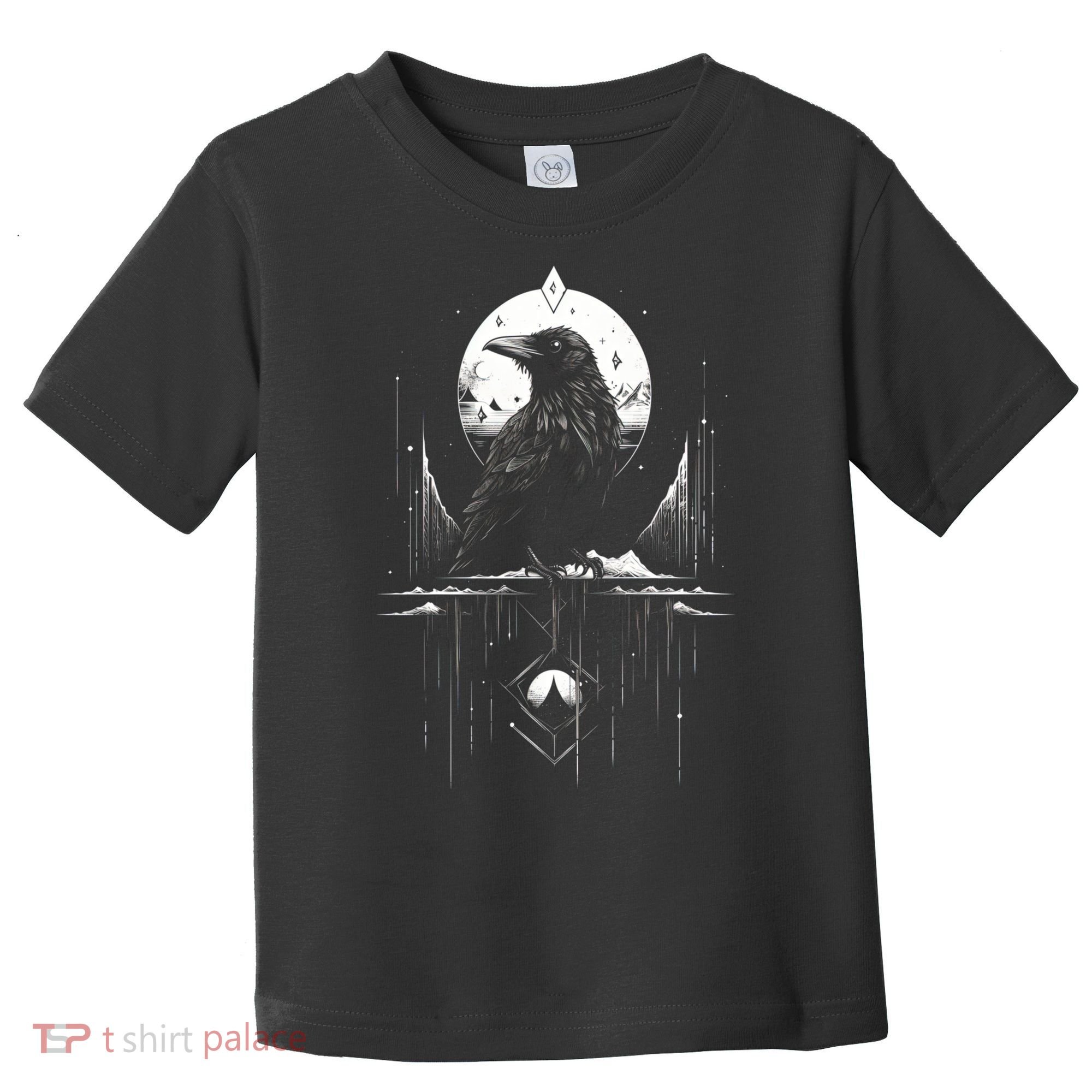 Raven Crow Dark Bird Witchcraft Omens Midnight Moon Night Mystic Folklore Magic Toddler T-Shirt