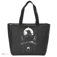 Raven Crow Dark Bird Witchcraft Omens Midnight Moon Night Mystic Folklore Magic Tote Bag thumb 0