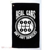Race Car Driver Gift Real Cars Don't Shift Themselves Golf Towel thumb 0