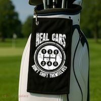 Race Car Driver Gift Real Cars Don't Shift Themselves Golf Towel thumb 2