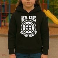 Race Car Driver Gift Real Cars Don't Shift Themselves Kids Hoodie thumb 3