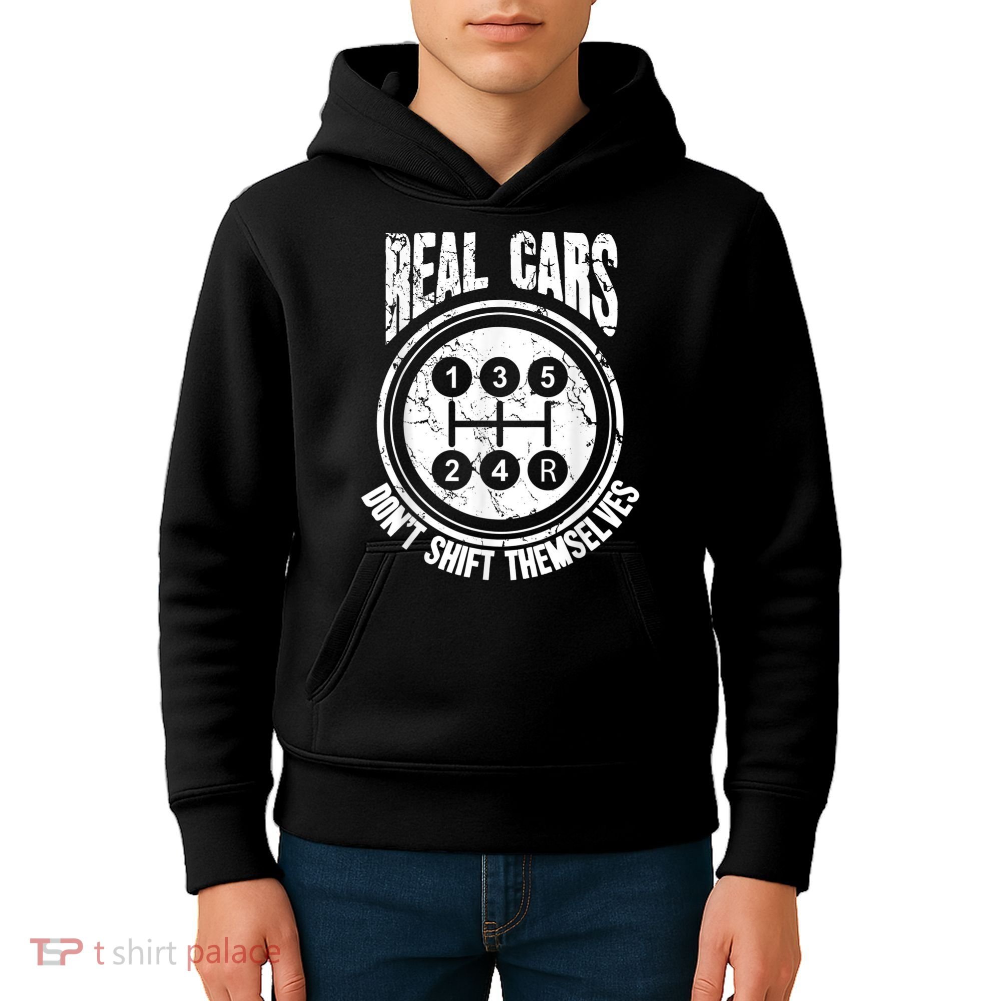 Race Car Driver Gift Real Cars Don't Shift Themselves Kids Hoodie