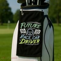Race Car Driver Kids Racing Driver Golf Towel thumb 2
