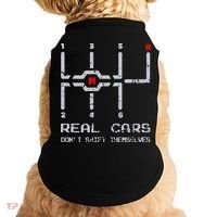 Real Cars Don't Shift Themselves Distressed Drifting Doggie Tank thumb 0