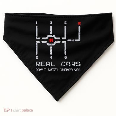 Real Cars Don't Shift Themselves Distressed Drifting USA-Made Doggie Bandana
