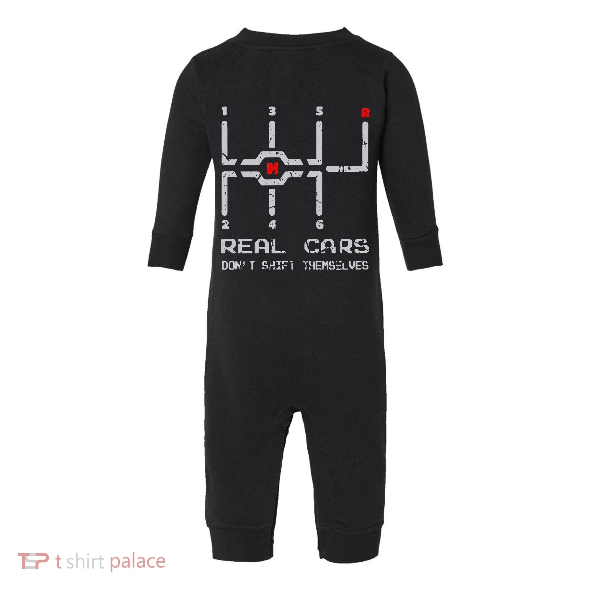 Real Cars Don't Shift Themselves Distressed Drifting Infant Fleece One Piece