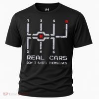 Real Cars Don't Shift Themselves Distressed Drifting Cooling Performance Crew T-Shirt thumb 0