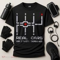 Real Cars Don't Shift Themselves Distressed Drifting Cooling Performance Crew T-Shirt thumb 3