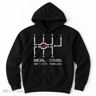 Real Cars Don't Shift Themselves Distressed Drifting Hoodie