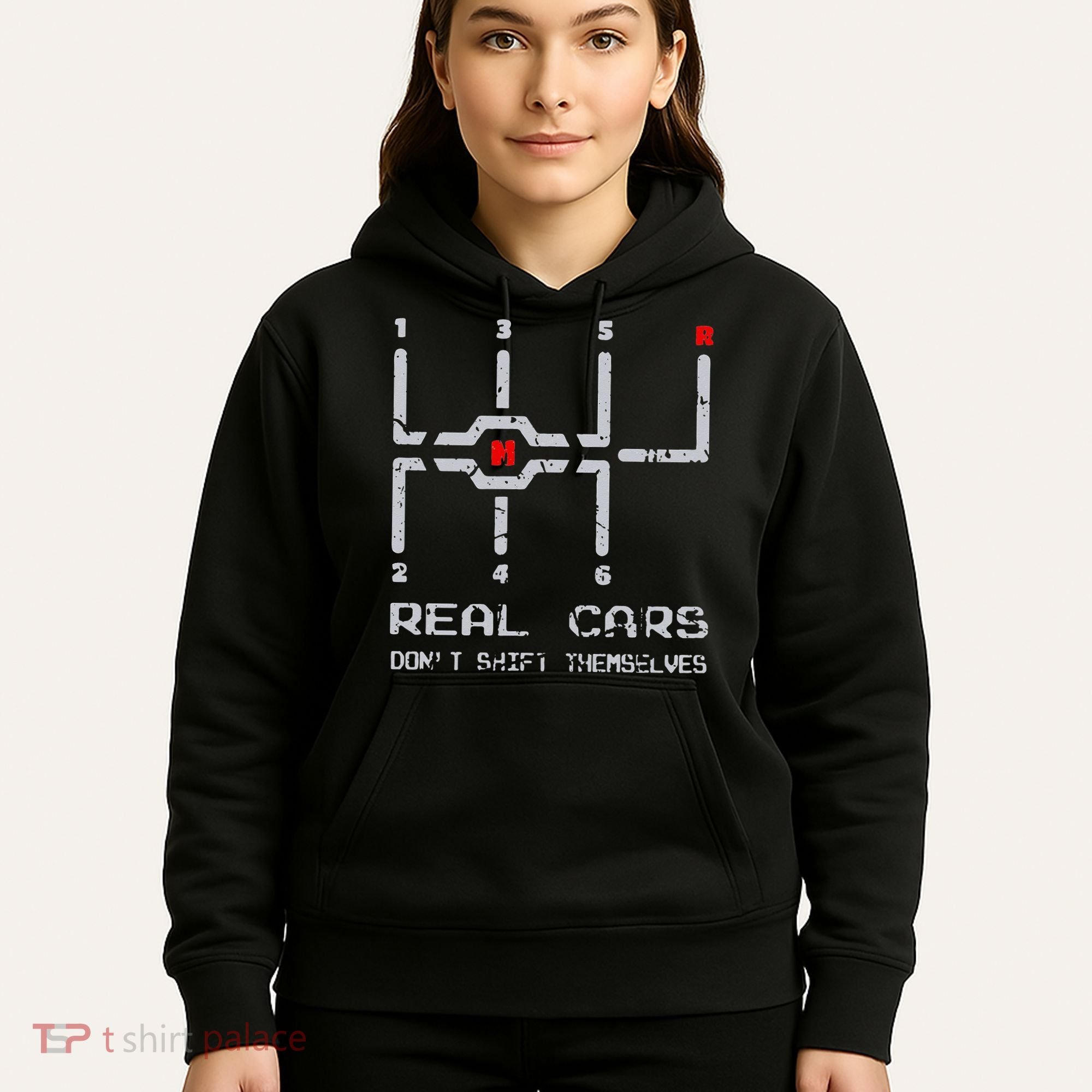Real Cars Don't Shift Themselves Distressed Drifting Hoodie