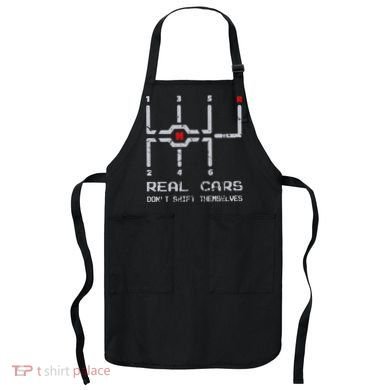 Real Cars Don't Shift Themselves Distressed Drifting Apron